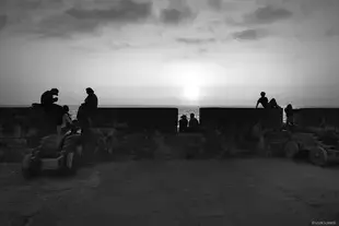 The sunset at Essaouira beach in Morocco